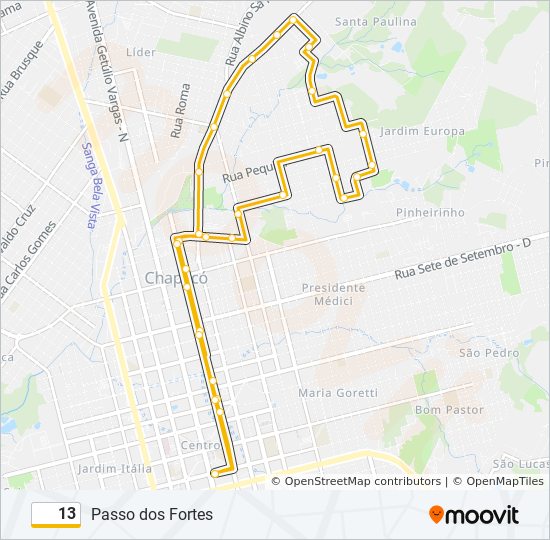 13 bus Line Map