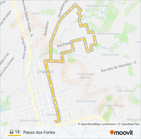 13 Bus Line Map