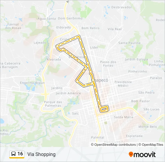 16 Bus Line Map