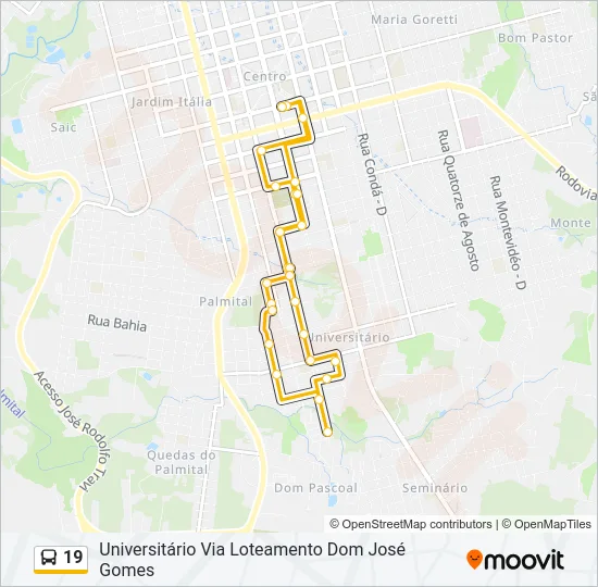 19 Bus Line Map