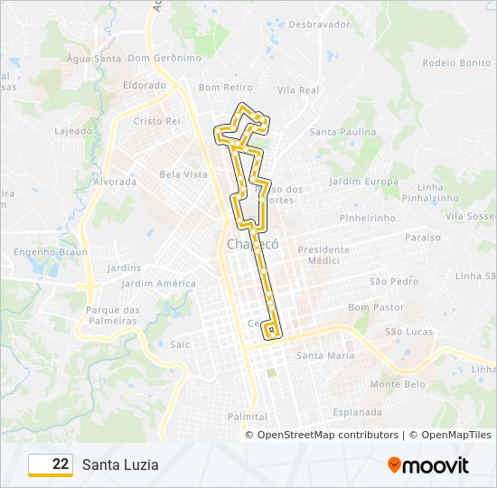 22 bus Line Map