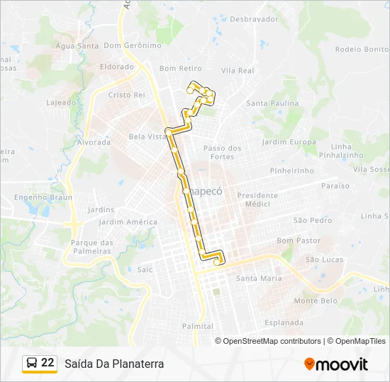 22 Bus Line Map