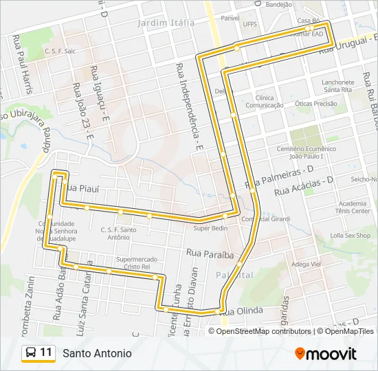 11 Bus Line Map