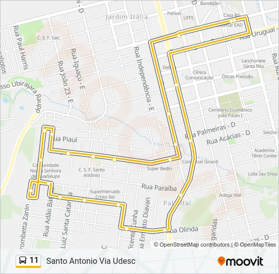11 Bus Line Map