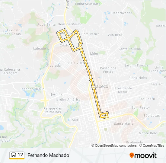 12 Bus Line Map