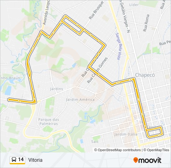 Mapa de 14 de autobús