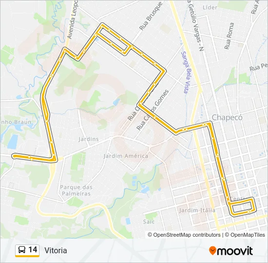 14 Bus Line Map