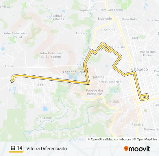14 Bus Line Map