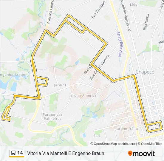14 Bus Line Map