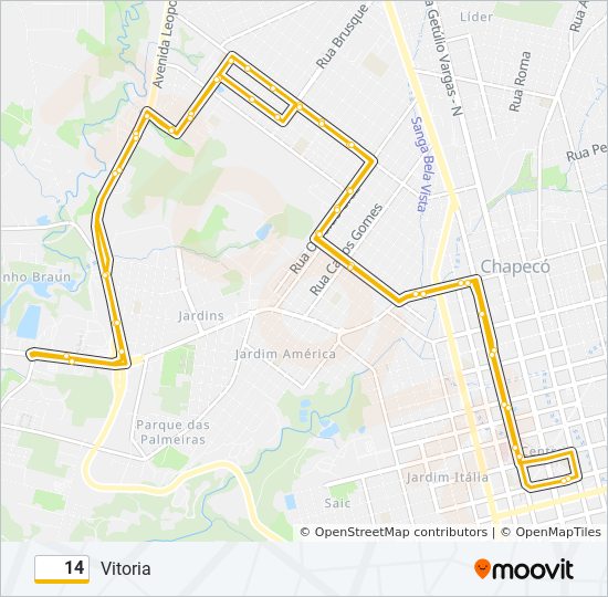 Mapa de 14 de autobús