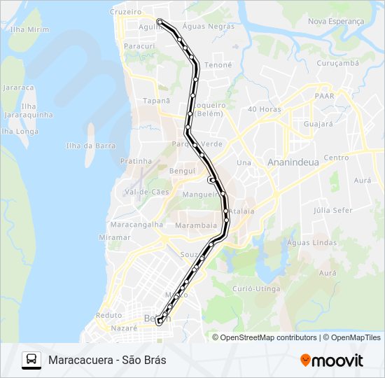 Mapa da linha 888 - BRT de ônibus