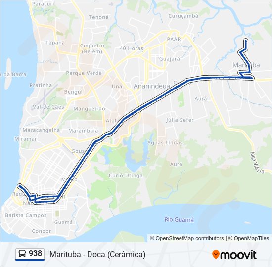 Mapa de 938 de autobús