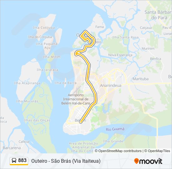 883 bus Line Map