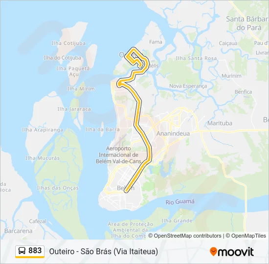 883 Bus Line Map