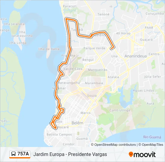 757A Bus Line Map