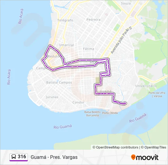 316 Route: Schedules, Stops & Maps - Guamá - Pres. Vargas (Updated)