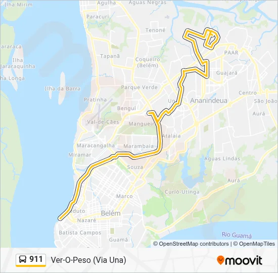 911 Route: Schedules, Stops & Maps - Icuí - Ver-O-Peso (Via Una) (Updated)