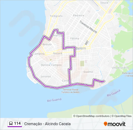 114 Bus Line Map