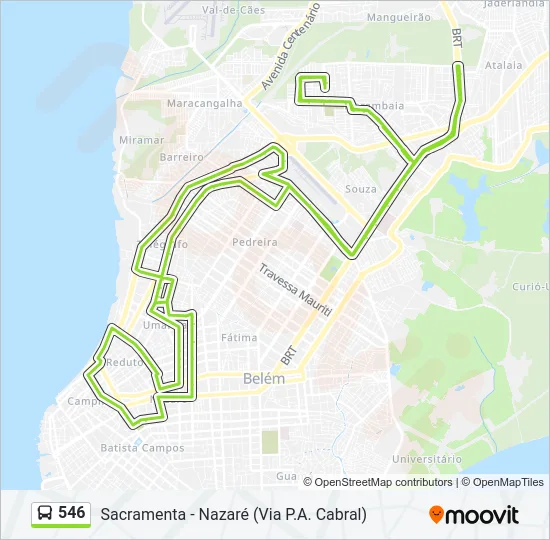 546 Bus Line Map
