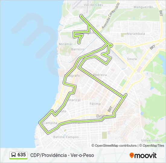 635 Bus Line Map