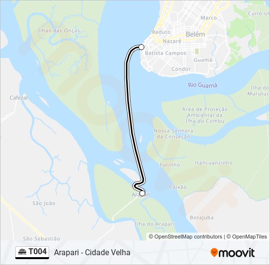 T004 ferry Line Map