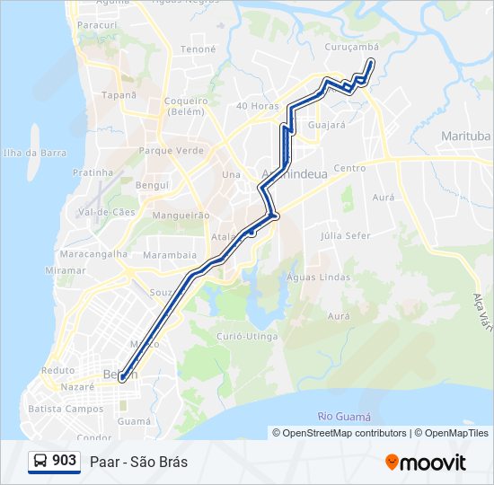 Mapa da linha 903 de ônibus