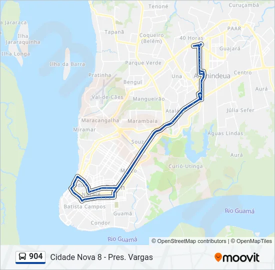 904 Bus Line Map