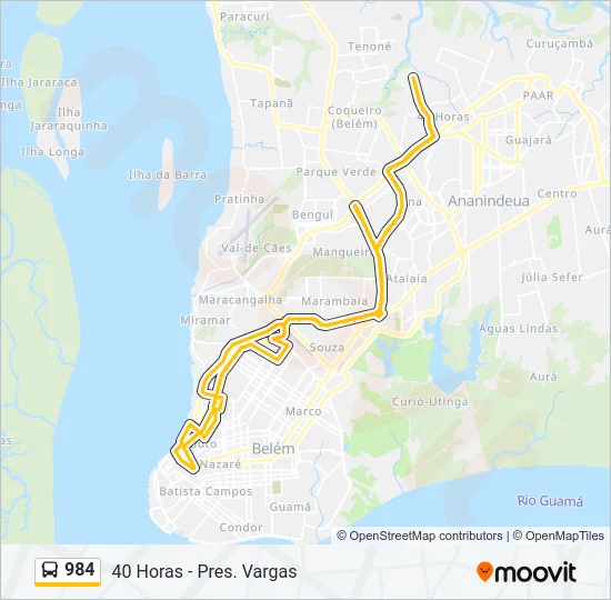 984 Bus Line Map