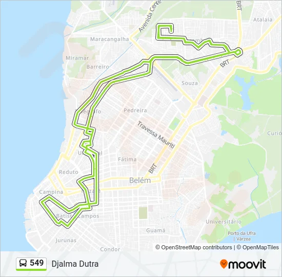 549 Bus Line Map
