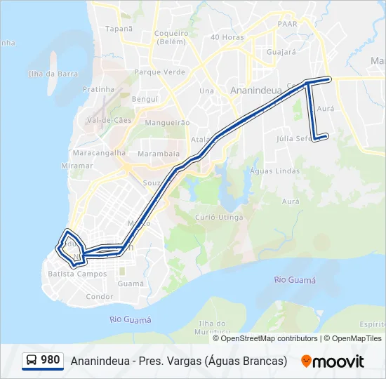 980 Bus Line Map
