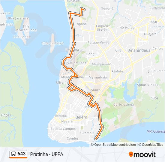 643 Bus Line Map