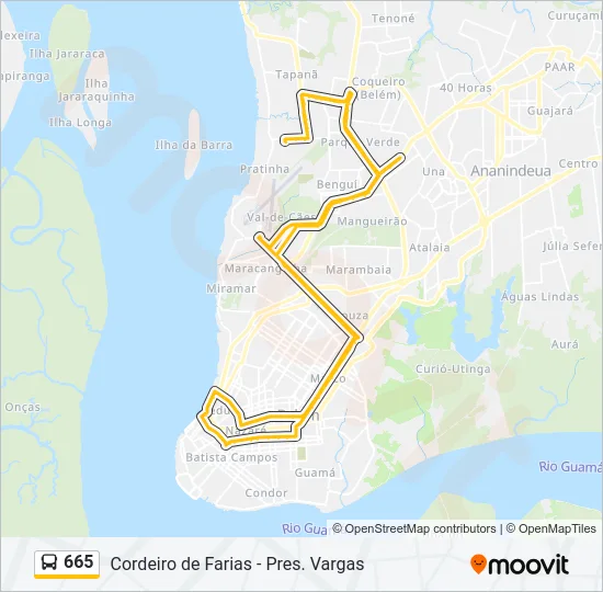 665 Bus Line Map