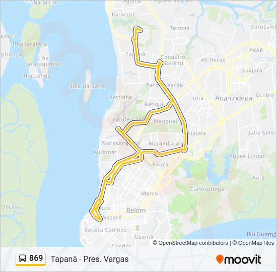 869 Bus Line Map