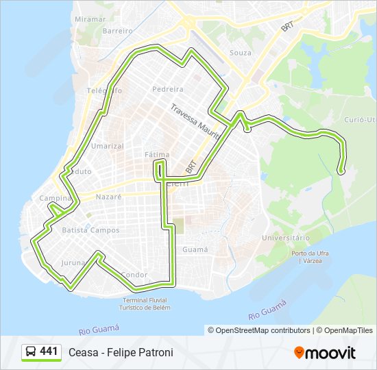 Mapa da linha 441 de ônibus