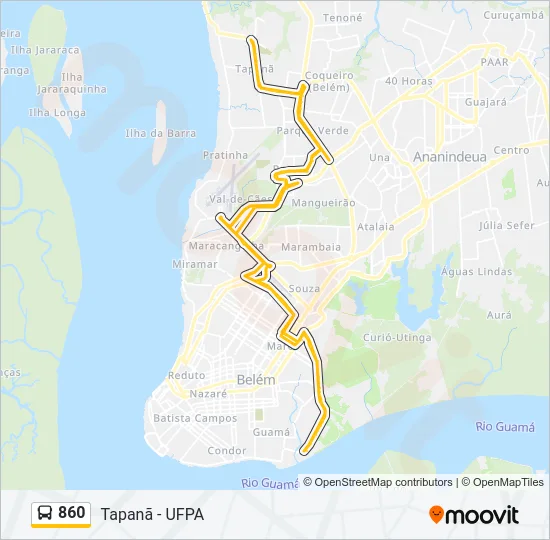 860 Bus Line Map