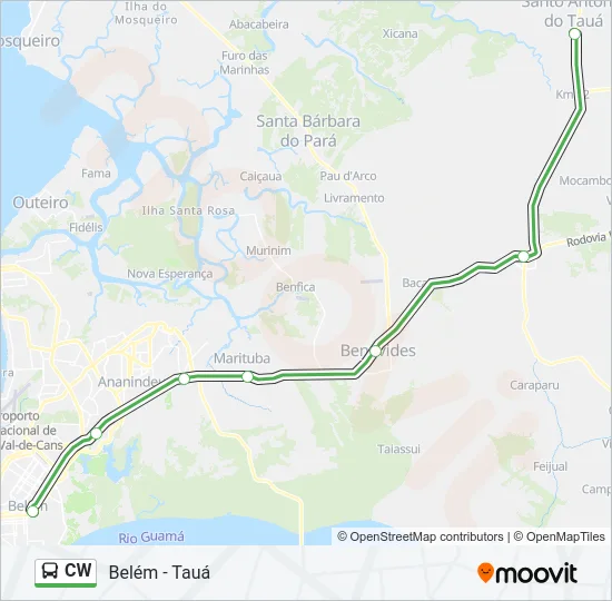 CW Bus Line Map