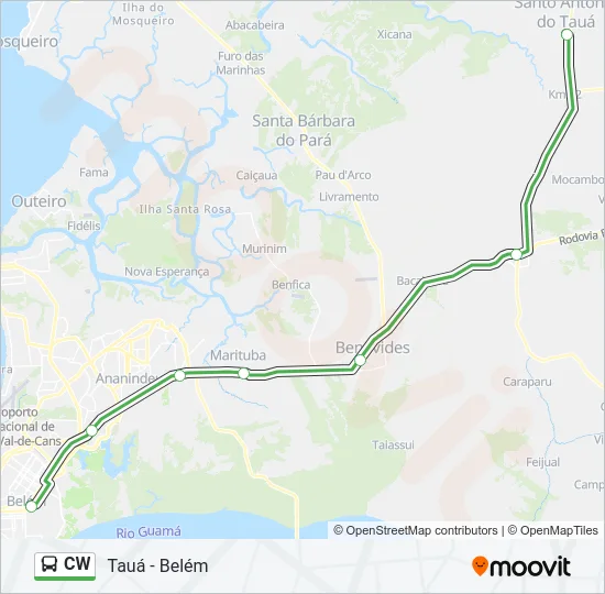 CW Bus Line Map