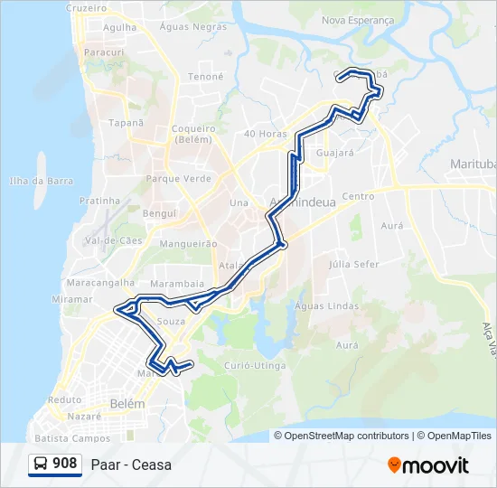 908 Bus Line Map
