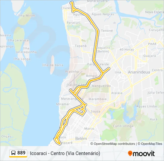 889 Bus Line Map