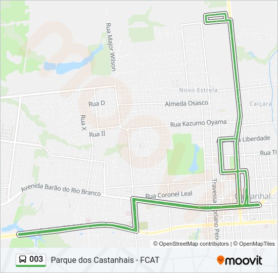 Mapa da linha 003 de ônibus