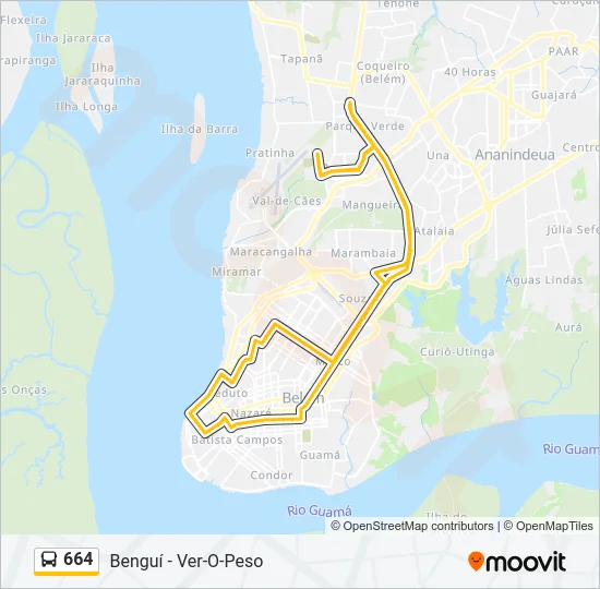 664 Bus Line Map