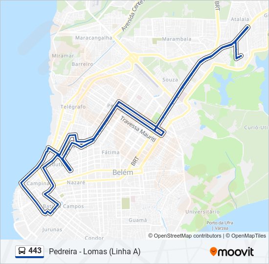 Mapa da linha 443 de ônibus