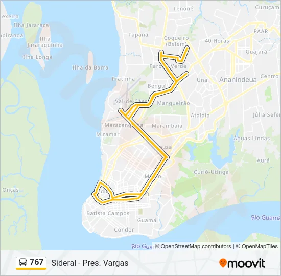 767 Bus Line Map