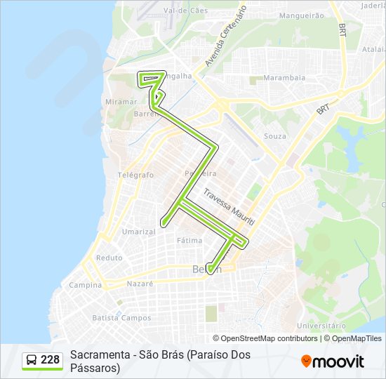 Mapa da linha 228 de ônibus