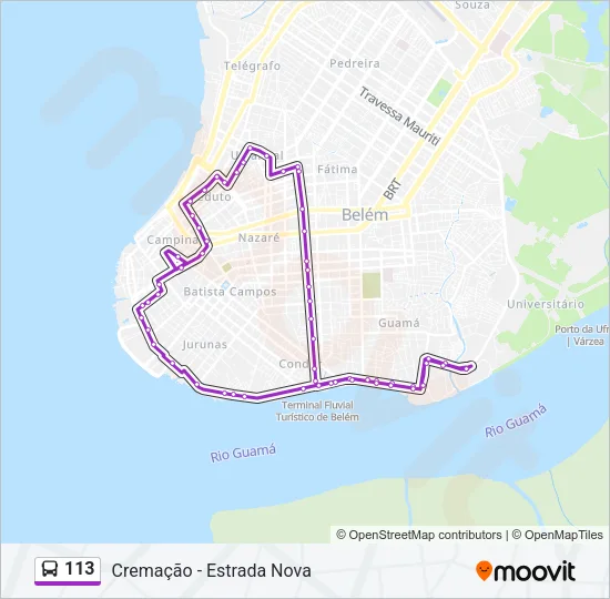 113 Bus Line Map