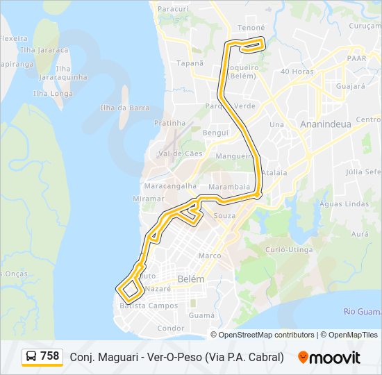 758 Bus Line Map