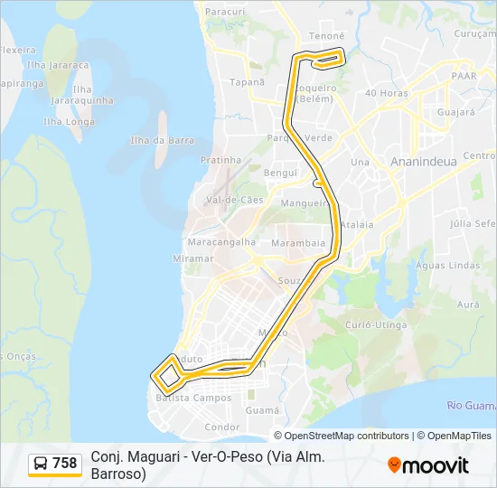 758 Bus Line Map