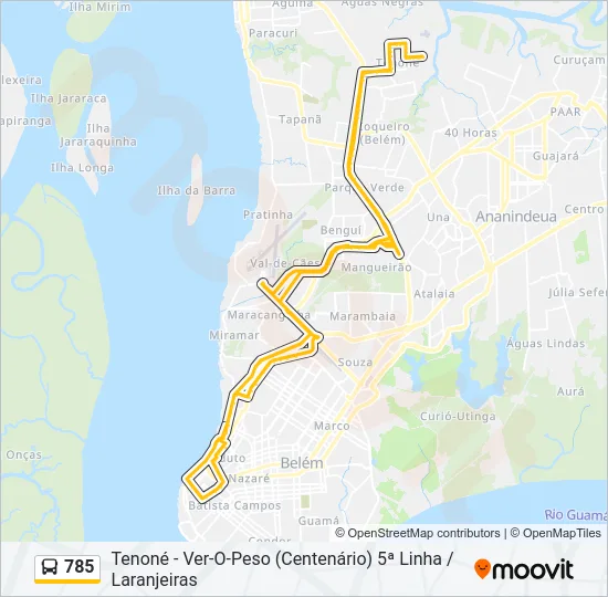 785 Bus Line Map