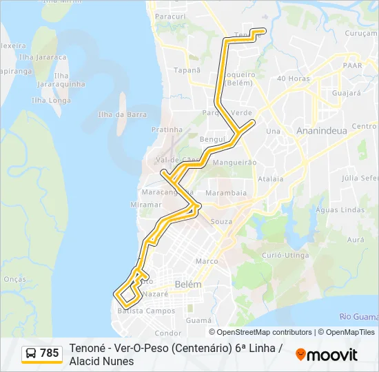 785 Bus Line Map