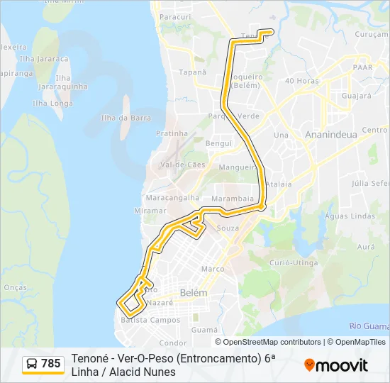785 Bus Line Map